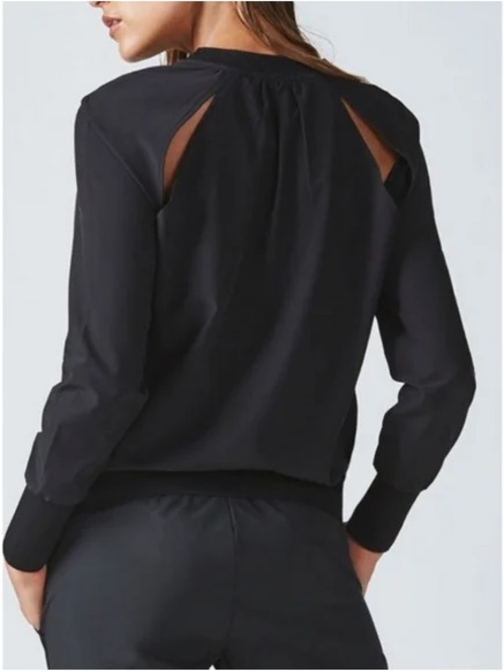 Fabletics Lola Back Cut Out Pullover Light Weight Long Sleeve Size Large